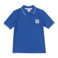 Boys Electric Blue Rubber Badge S/s Polo Shirt 109483 by BOSS from Hurleys