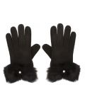 Womens Black Long Pile Bow Gloves 32411 by UGG from Hurleys