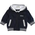 Baby Navy Branded Hooded Jacket 19630 by BOSS from Hurleys