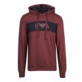 Mens Burgundy Colourblock Hooded Sweat Top 48068 by Emporio Armani Bodywear from Hurleys