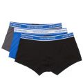 Mens Grey/Black/Blue 3 Pack Logo Trunks 37240 by Emporio Armani Bodywear from Hurleys