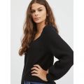 Womens Black Viril Square Neck Knitted Top 98972 by Vila from Hurleys