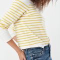 Womens Cream Yellow Seacombe Stripe L/s T Shirt 102997 by Joules from Hurleys