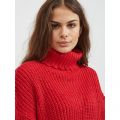 Womens Barbados Cherry Vikilan Scallop Knitted Jumper 98980 by Vila from Hurleys