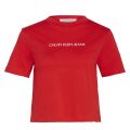 Womens Racing Red Small Institutional Cropped S/s T Shirt 39027 by Calvin Klein from Hurleys