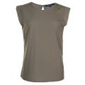 Womens Burnt Olive Classic Crepe Cap Sleeve Tee Shirt 70745 by French Connection from Hurleys