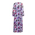 Womens Lilac Petal Chiffon Maxi Dress 55373 by Emporio Armani from Hurleys