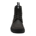 Mens Black Leather & Canvas Boots