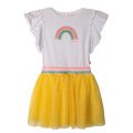 Girls White/Yellow Rainbow Net Skirt Dress 85164 by Billieblush from Hurleys