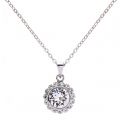 Womens Silver Sela Crystal Pendant Necklace