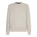 Calvin Klein Sweatshirt Mens Stony Beige Interlock Micro Logo