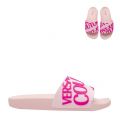 Womens Pink Branded Logo Slides 51098 by Versace Jeans Couture from Hurleys