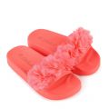 Girls Pink Fluoro Pleated Flower Slides (27-37) 55815 by Billieblush from Hurleys