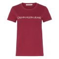 Womens Beet Red/Blossom Institutional Logo Slim Fit S/s T Shirt 49943 by Calvin Klein from Hurleys