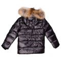 Kids Black Authentic Fur Shiny Jacket (8yr+) 13869 by Pyrenex from Hurleys