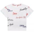 Girls White Graffiti Sequin S/s T Shirt 104522 by DKNY from Hurleys