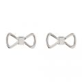 Womens Silver Alie Bow Studs