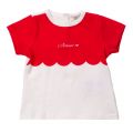 Baby White & Red Scalloped Print S/s Tee Shirt