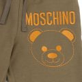 Boys Dark Olive Embroidered Toy Sweat Pants 47374 by Moschino from Hurleys