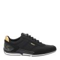 Mens Black/Gold Saturn Lowp_flny Trainers 108635 by BOSS from Hurleys