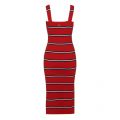 Womens Flame Scarlet Knitted Stripe Midi Dress 43628 by Tommy Jeans from Hurleys