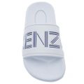 Kids White And Navy Logo JB Slides (28-38) 23606 by Kenzo from Hurleys