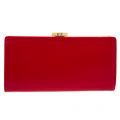 Womens Red Polished Leather Flat Frame Purse