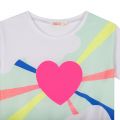 Girls White Heart Rainbow S/s T Shirt 104441 by Billieblush from Hurleys
