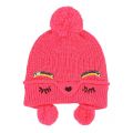 Girls Fuchsia Knitted Pom Face Hat 45455 by Billieblush from Hurleys