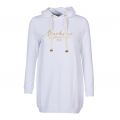 Womens White Throttle Long Hooded Sweat Top 81988 by Barbour International from Hurleys