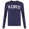 Womens True Navy Kors Crew Neck Knitted Top 35621 by Michael Kors from Hurleys