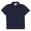 Boys Navy Small Patch Tipped S/s Polo Shirt 56060 by BOSS from Hurleys