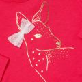 Baby Pink Deer Bow L/s Tee Shirt 65579 by Billieblush from Hurleys
