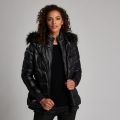 Womens Black Premium Strike Hooded Quilted Jacket 51396 by Barbour International from Hurleys