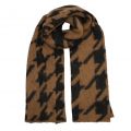 Womens Black/Toffee Viella Houndstooth Scarf 94233 by Vila from Hurleys