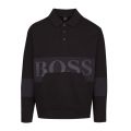 Casual Mens Black Wolton Polo Collar Sweat Top 44914 by BOSS from Hurleys