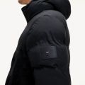 Mens Black Padded Stretch Hooded Jacket 80319 by Tommy Hilfiger from Hurleys