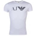 Mens White Eagle Chest Logo Slim Fit S/s Tee Shirt 61210 by Armani Jeans from Hurleys