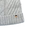 Womens Mid Grey Lisabet Cable Knitted Pom Pom Hat