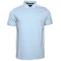 Mens Cambridge Blue Oxford Regular Fit S/s Polo Shirt