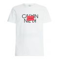 Mens Bright White Text Reversed Logo S/s T Shirt 86896 by Calvin Klein from Hurleys