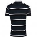 Mens Black Striped S/s Polo Shirt