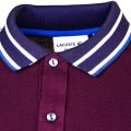 Mens Burgundy Striped Collar L/s Polo Shirt 61749 by Lacoste from Hurleys