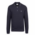 Mens Navy Branded Tape 1/2 Zip Sweat Top 48788 by Lacoste from Hurleys