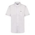 Mens White Oxford Regular Fit S/s Shirt 48752 by Lacoste from Hurleys