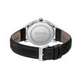 Mens Black/Silver Elite Leather Strap Watch 108149 by BOSS from Hurleys