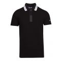 Mens Black Branded Collar Zip Slim Fit S/s Polo Shirt 55338 by Versace Jeans Couture from Hurleys