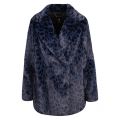 Womens Dark Blue Zenaida Leopard Faux Fur Jacket 50774 by Ted Baker from Hurleys