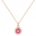 Womens Rose Gold & Mid Pink Elvina Pendant Necklace