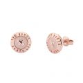 Womens Rose Gold/Baby Pink Eisley Enamel Mini Button Earrings